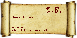 Deák Brúnó névjegykártya