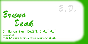 bruno deak business card